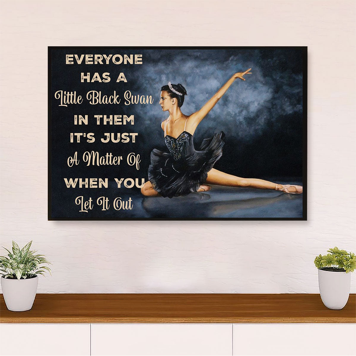 Dancing Ballet Canvas Wall Art Prints | Little Black Swan | Home Décor Gift for Ballet Dancer