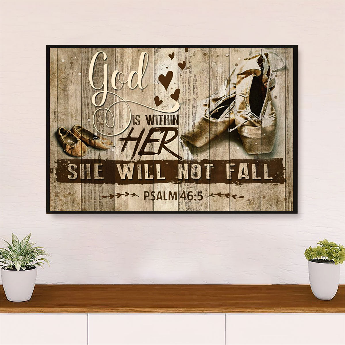 Dancing Ballet Canvas Wall Art Prints | She Will Not Fail | Home Décor Gift for Ballet Dancer