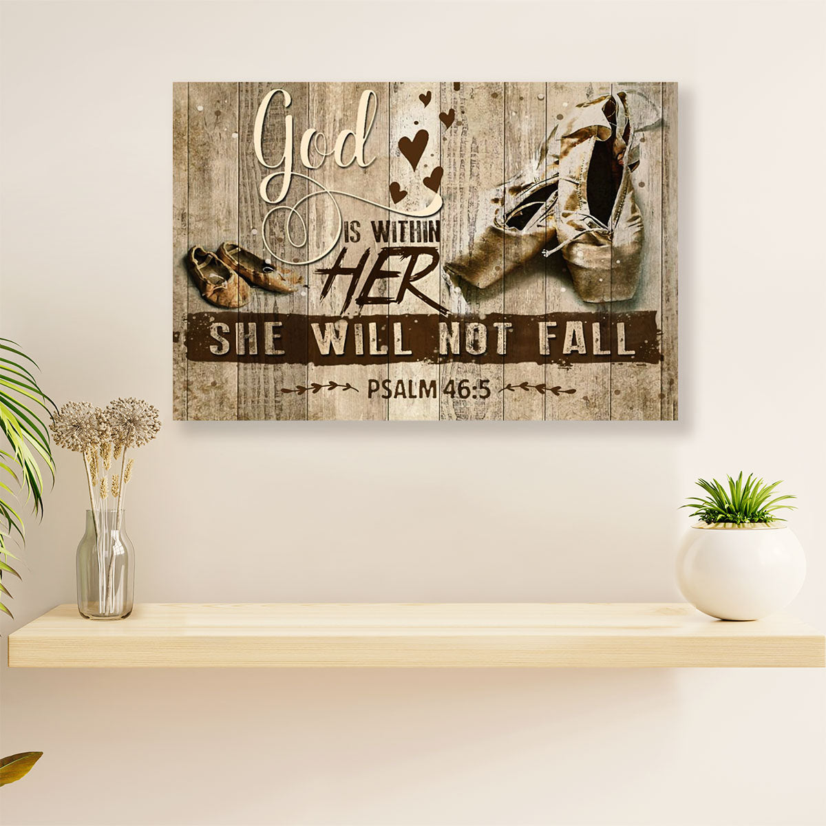Dancing Ballet Canvas Wall Art Prints | She Will Not Fail | Home Décor Gift for Ballet Dancer