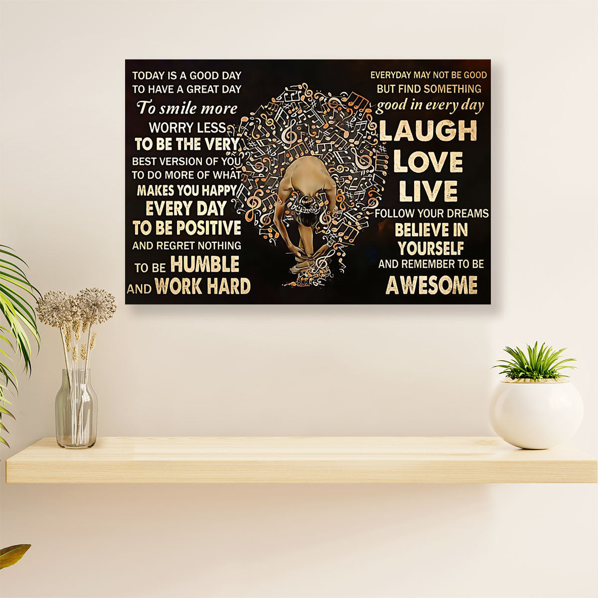 Dancing Ballet Canvas Wall Art Prints | Work Hard | Home Décor Gift for Ballet Dancer