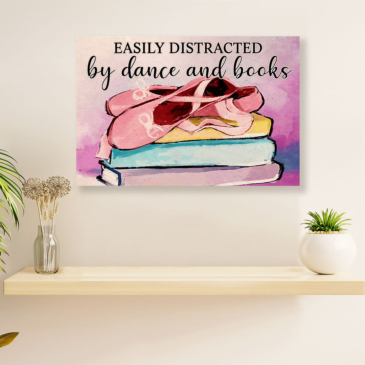 Dancing Ballet Canvas Wall Art Prints | Distracted By Dance & Books | Home Décor Gift for Ballet Dancer