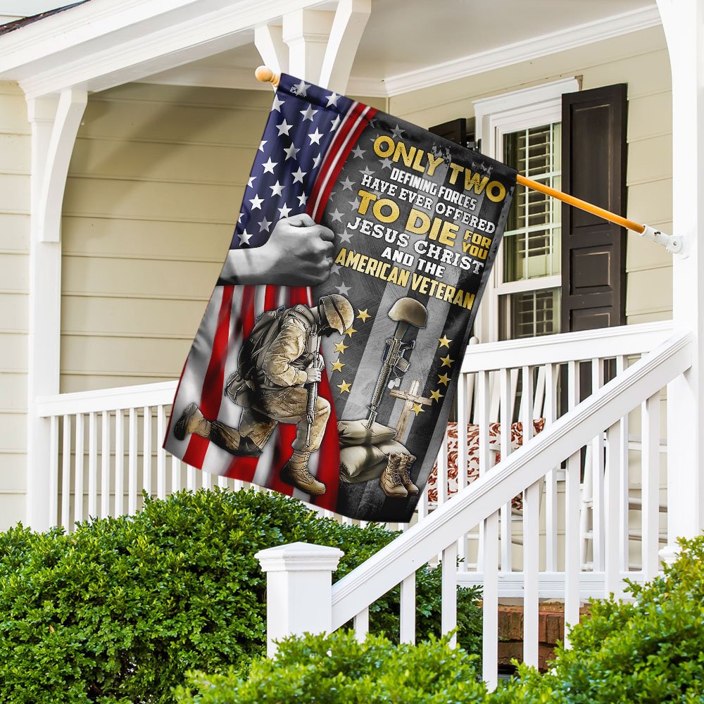 Jesus Christ And The American Veteran Flag