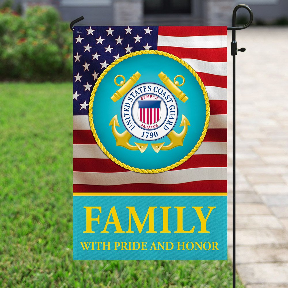 Family With Pride And Honor U.S. Coast Guard Flag