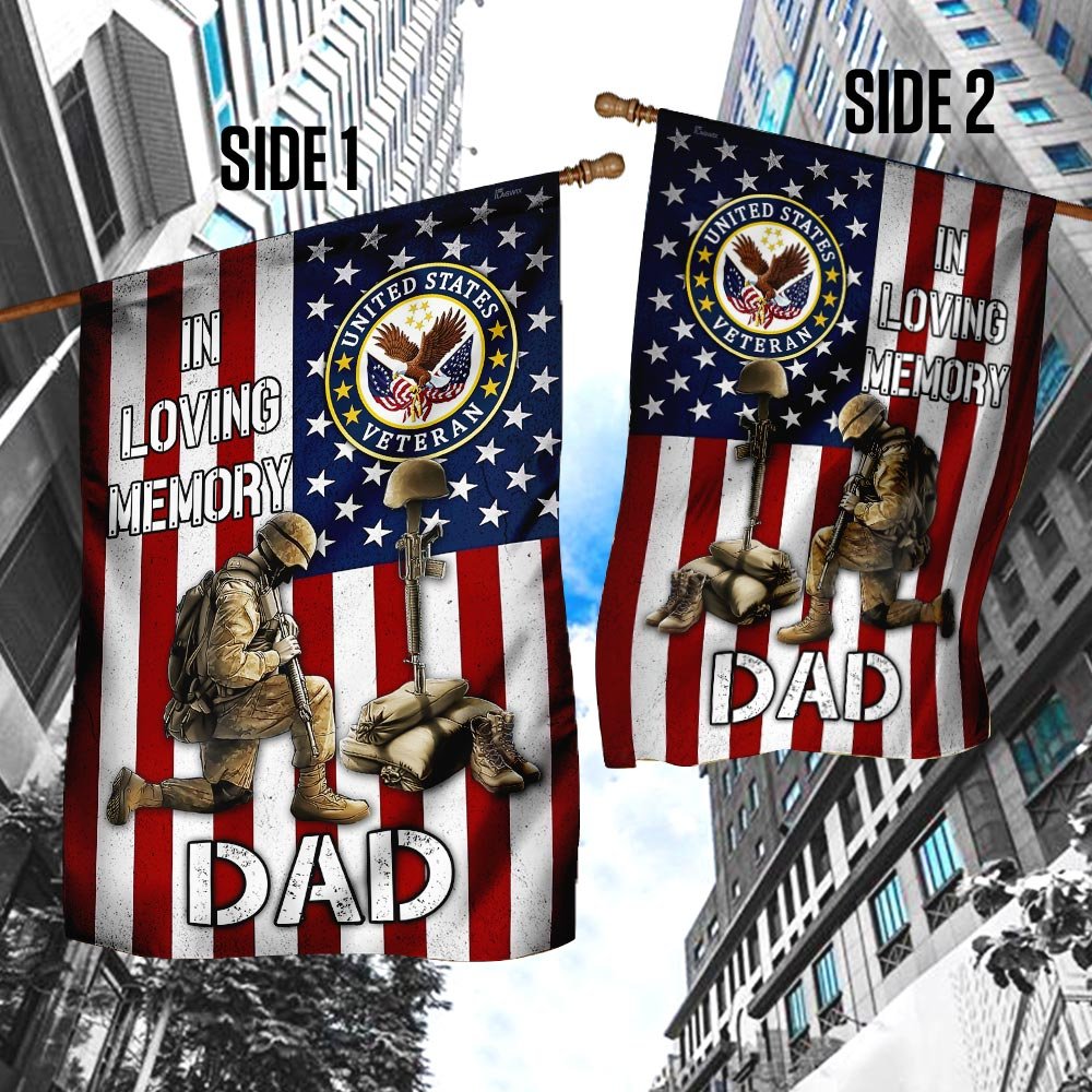 In Loving Memory Veteran Dad Flag