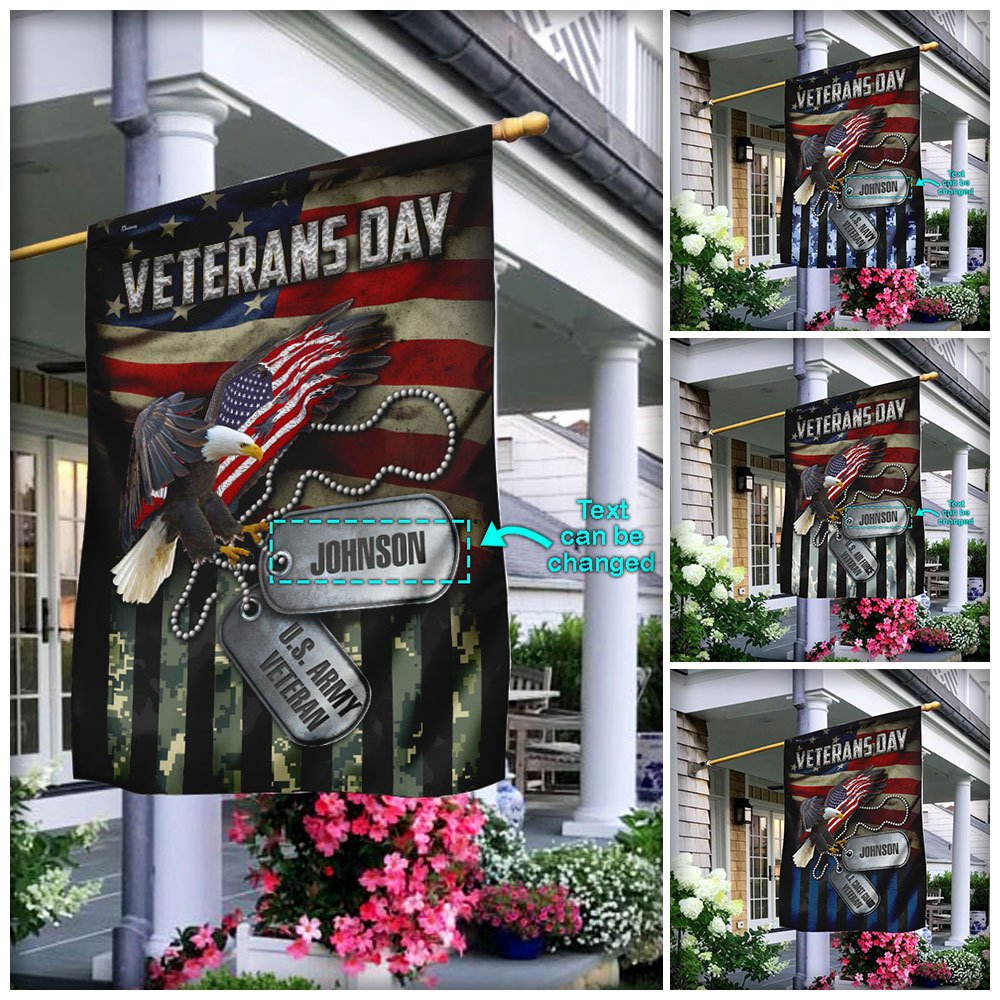 Personalized U.S. Military Veterans Flag