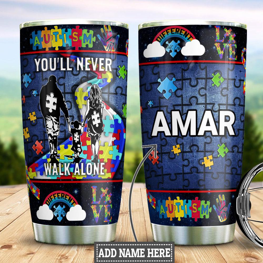 Autism Personalized Stainless Steel Tumbler Cups Drinkware 20oz - MostSuit