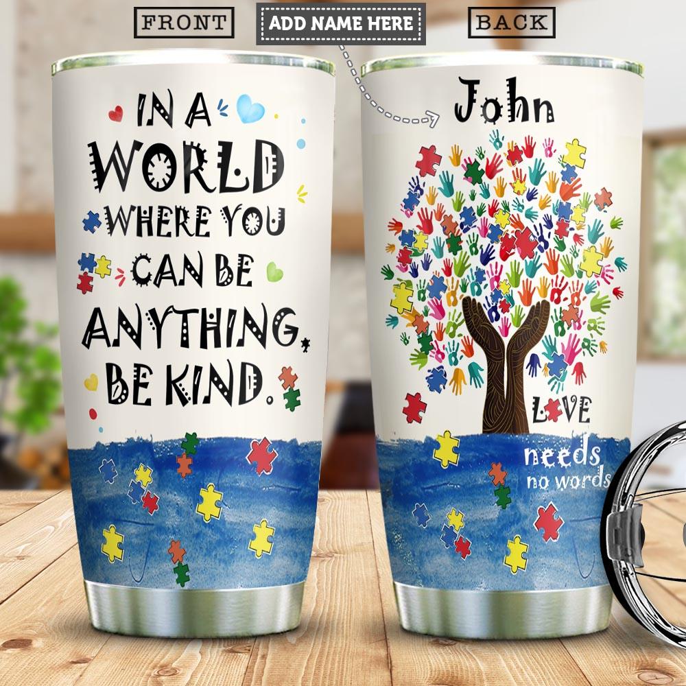 Autism Personalized Stainless Steel Tumbler Cups Drinkware 20oz - MostSuit