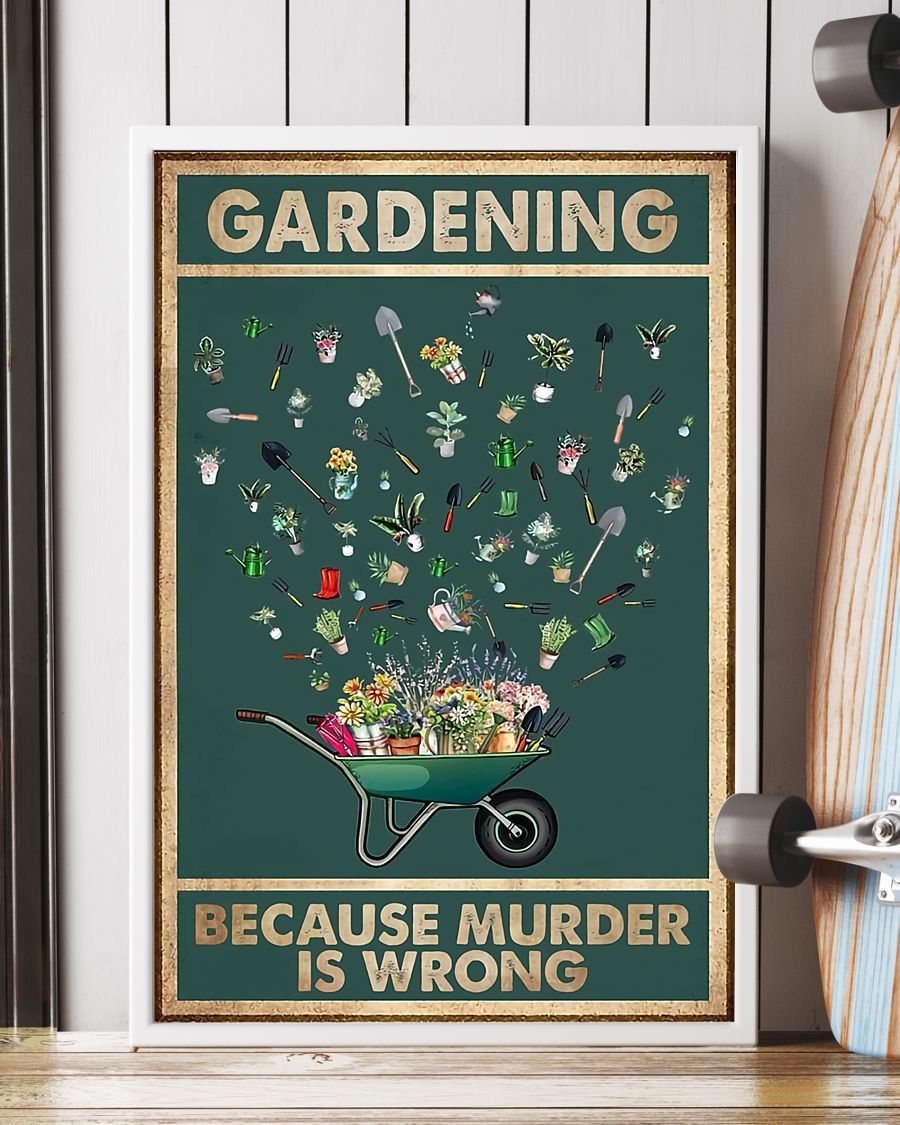 Garden Love Canvas Prints Farm Gardening Because Murder Is Wrong Wall Art Gifts Vintage Home Wall Decor Canvas - Mostsuit
