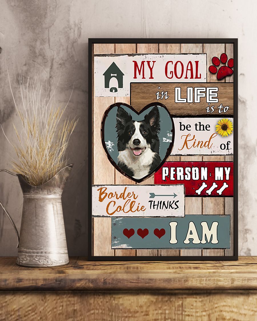 Personalized Photo Canvas Prints Gift for Dog Lovers Border Collie Birthday Vintage Home Wall Decor Canvas - Mostsuit