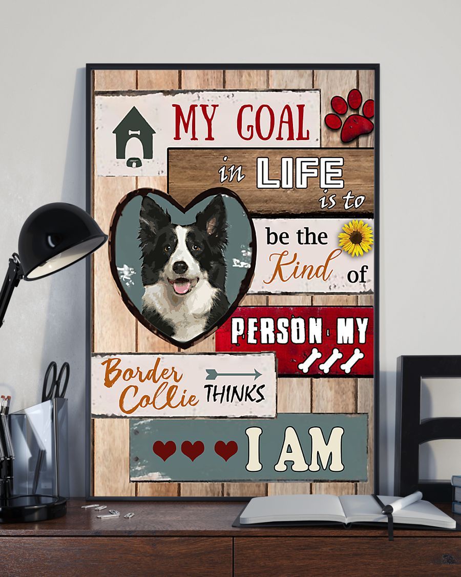 Personalized Photo Canvas Prints Gift for Dog Lovers Border Collie Birthday Vintage Home Wall Decor Canvas - Mostsuit