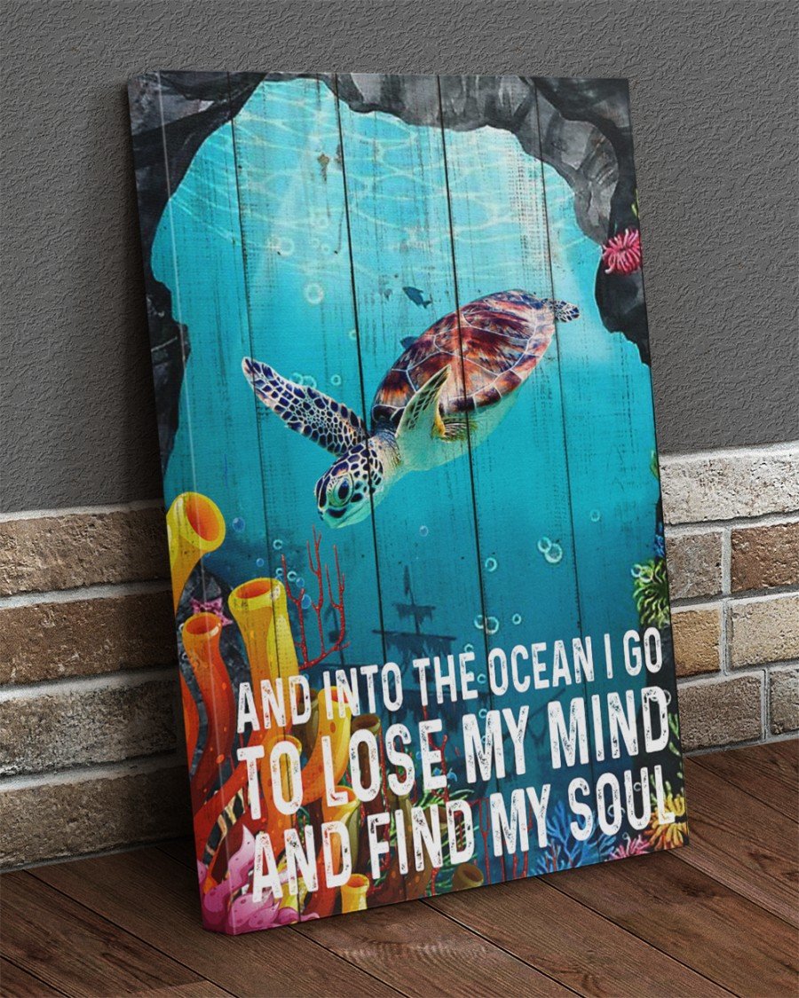 Canvas Prints Turtle - And Into The Ocean I Go Gallery Birthday Gift Vintage Home Wall Decor Canvas - Mostsuit