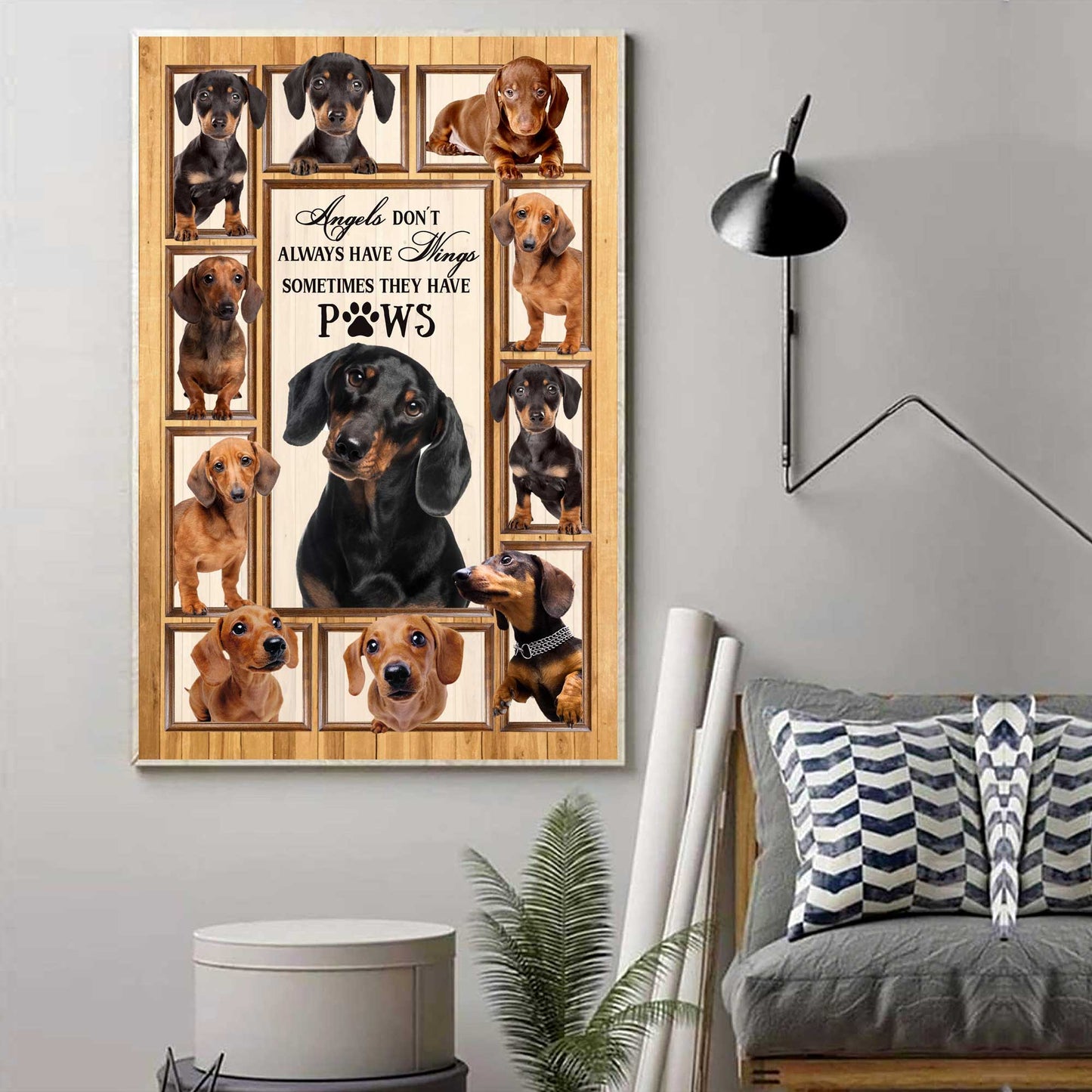 Dachshund Angel Canvas - Gifts for Dog Lover | Puppies Home Room Wall Art - MostSuit