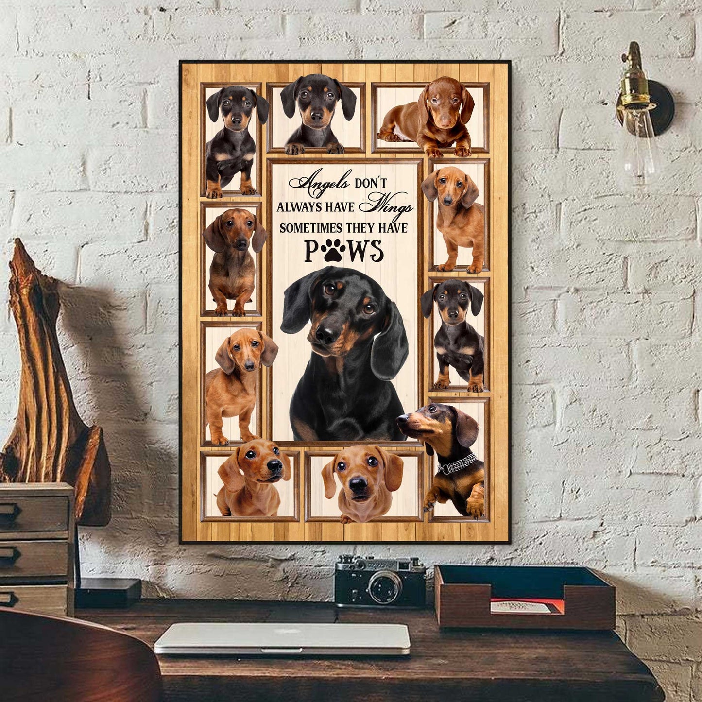 Dachshund Angel Canvas - Gifts for Dog Lover | Puppies Home Room Wall Art - MostSuit