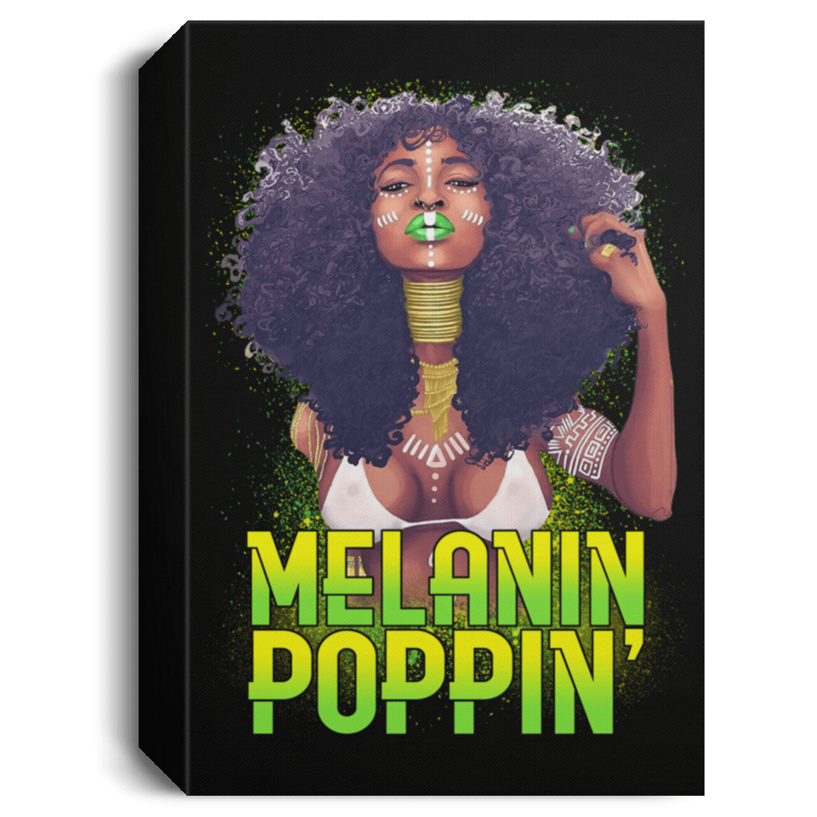 African American Canvas Art Melanin Poppin' Beautiful Afro Lady Black History Canvas Art Living Room Decor