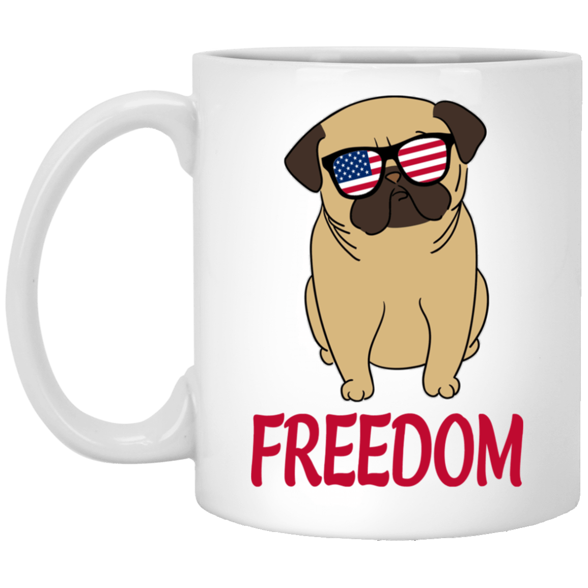 Pug Mug Freedom Puggy Independence 4th July Pug Gifts
