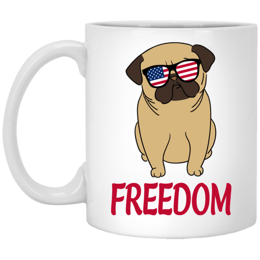 Pug Mug Freedom Puggy Independence 4th July Pug Gifts
