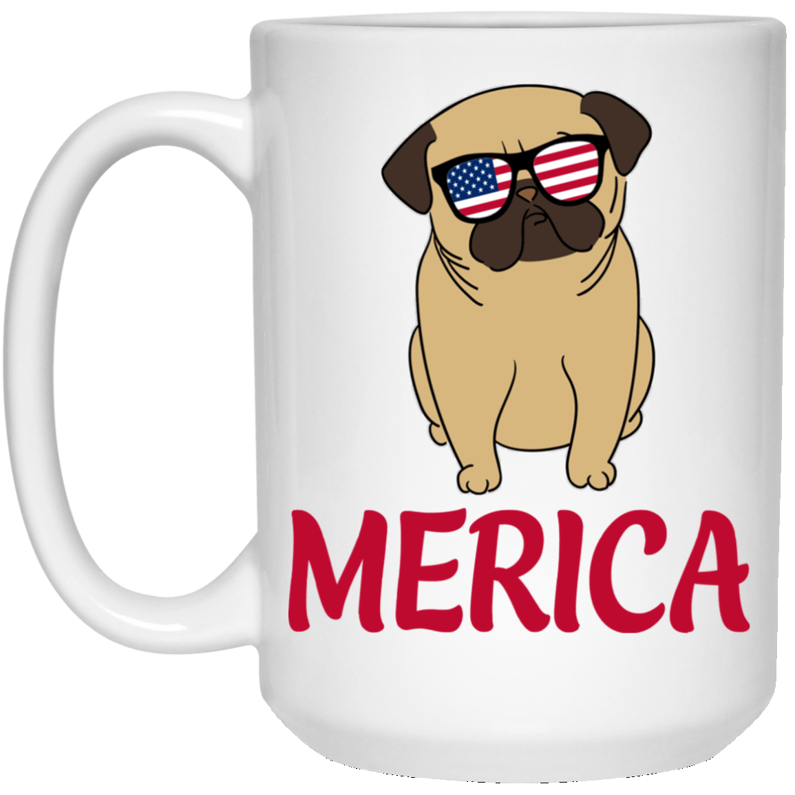 Merica Pug Mug Independence 4th July Pug Gifts For Puggy Puppies Lover