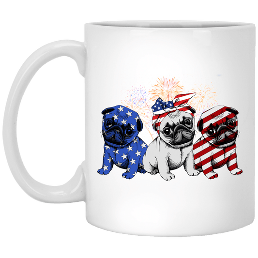 Pug Mug Independence 4th July Pug Gifts For Puggy Puppies Lover