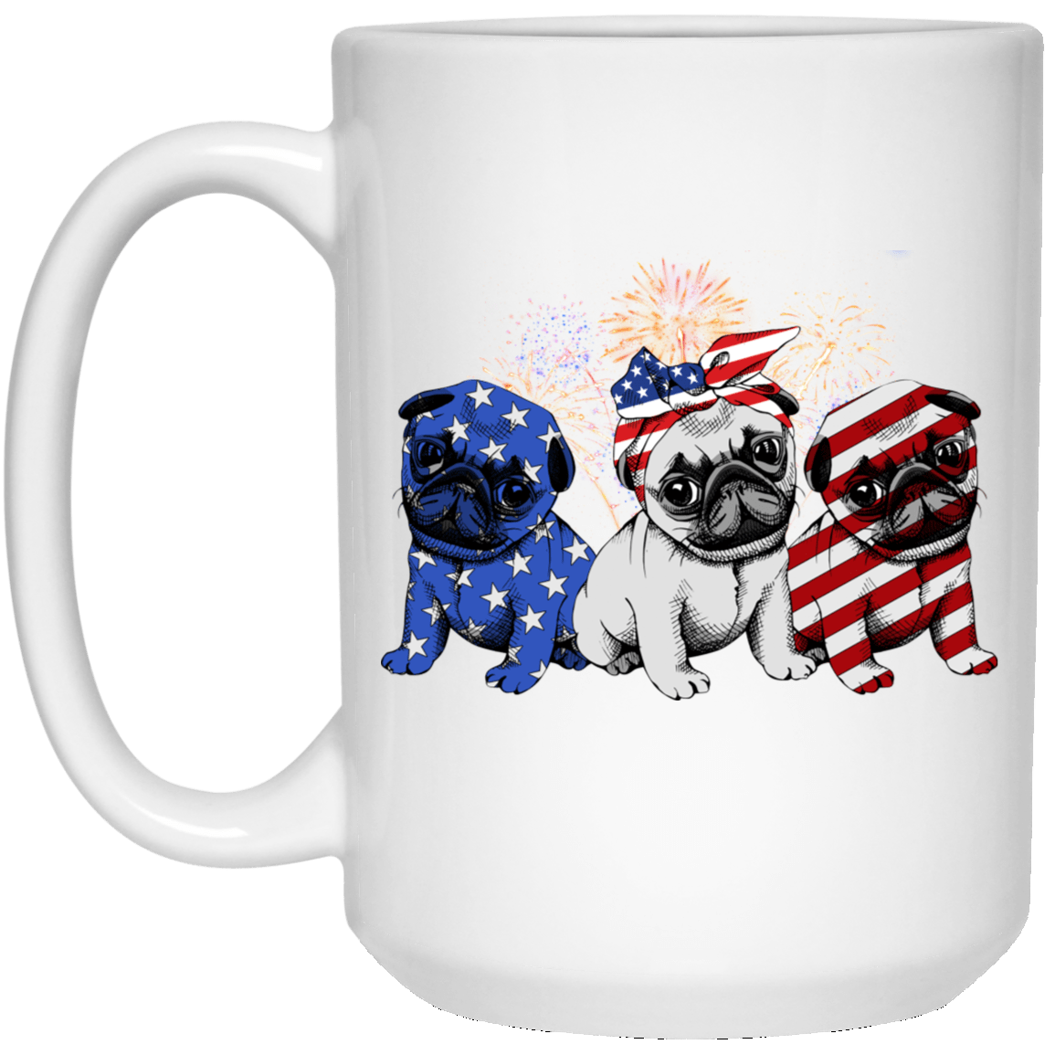 Pug Mug Independence 4th July Pug Gifts For Puggy Puppies Lover