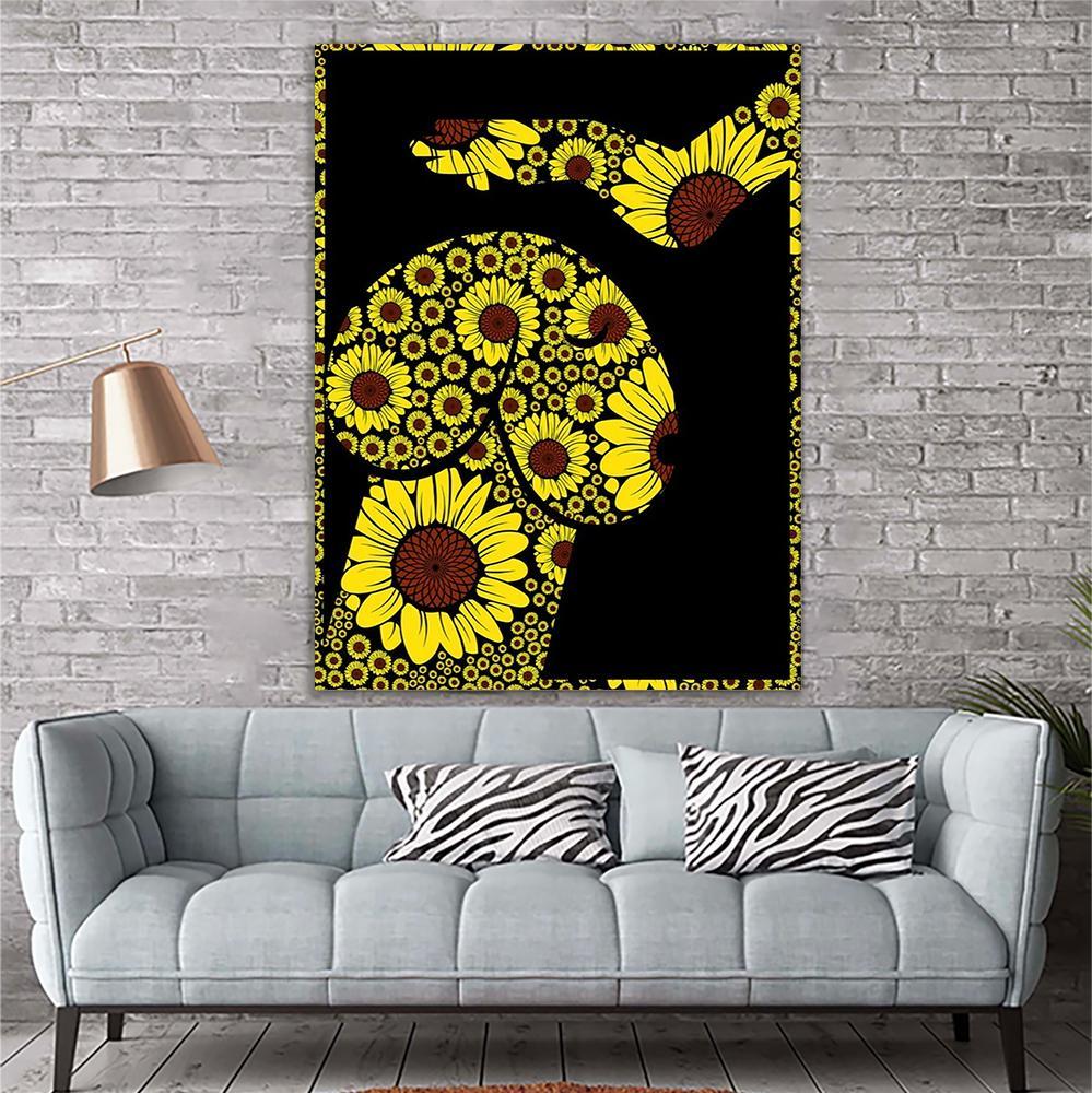 Sunflower Dachshund Dog Canvas Room Home Decor Print Matte Canvas - Home Room Wall Decor Matte Canvas - Mostsuit
