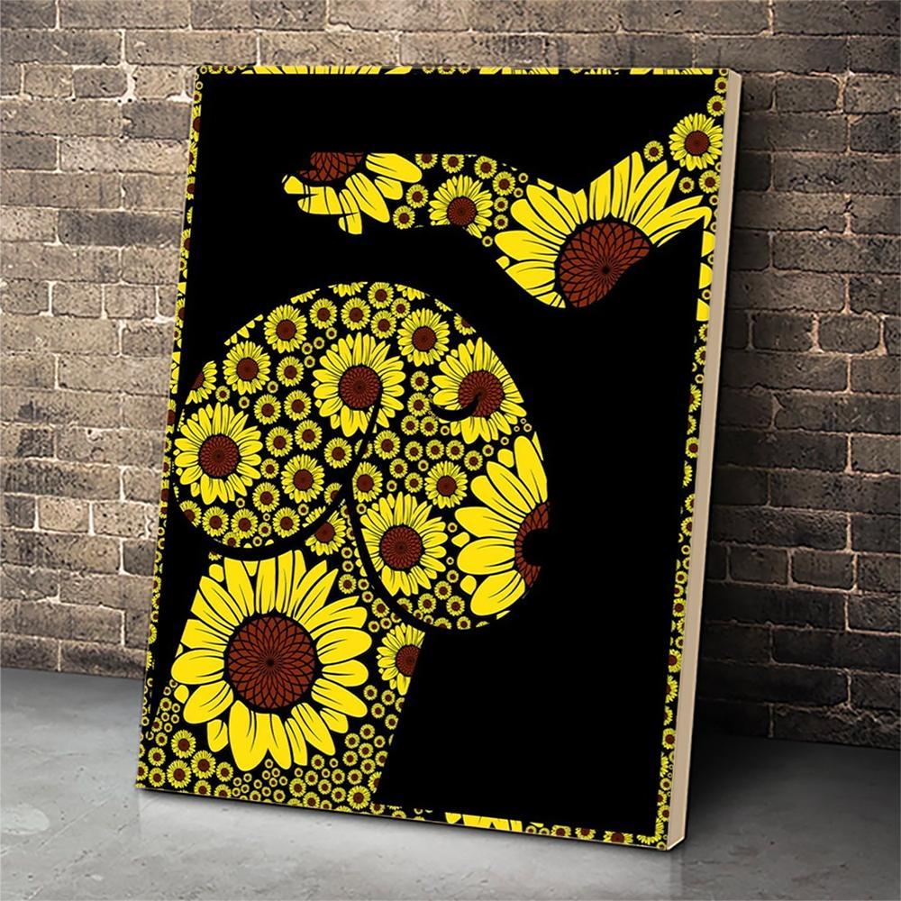 Sunflower Dachshund Dog Canvas Room Home Decor Print Matte Canvas - Home Room Wall Decor Matte Canvas - Mostsuit