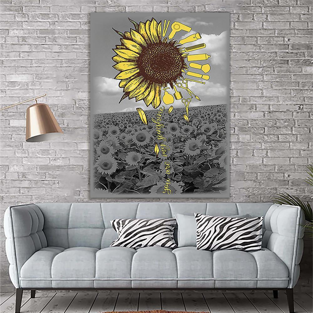 Hairstylist You Are My Sunshine Canvas Room Home Decor Print Matte Canvas - Home Room Wall Decor Matte Canvas - Mostsuit