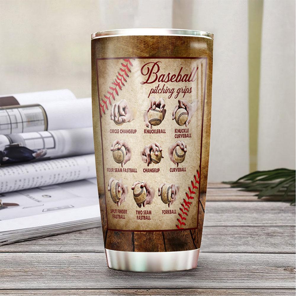 Baseball Pitching Grips Personalized HTR1610011 Stainless Steel Tumbler - MostSuit