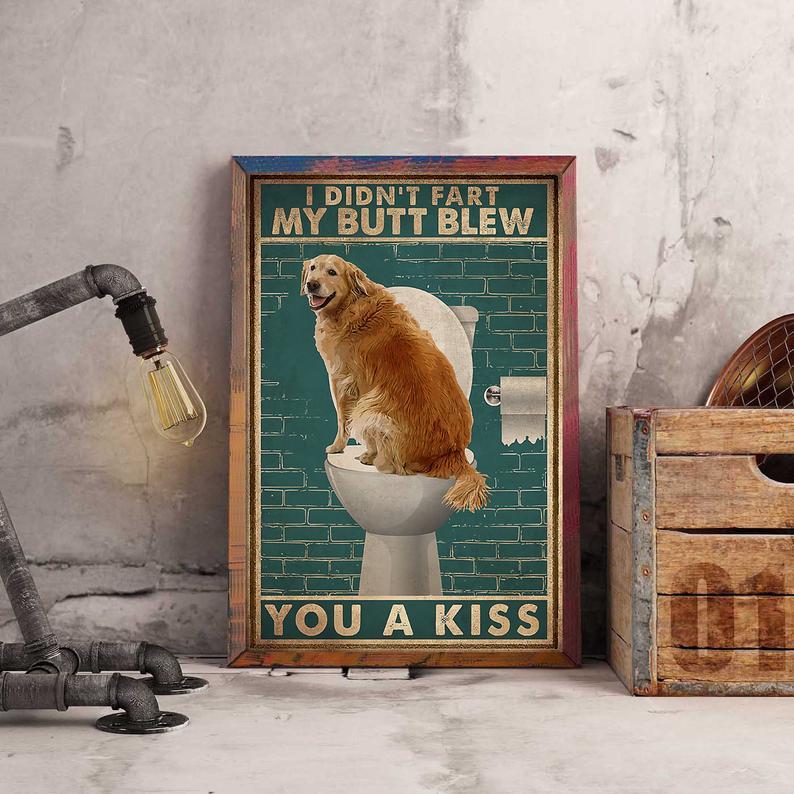 Personalized Canvas Prints for Dog Lover Funny Golden Retriever Birthday Gifts Vintage Home Wall Decor Canvas - Mostsuit