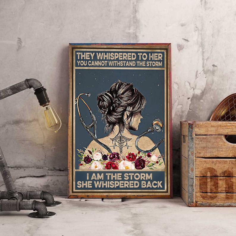 Gift For Nurse Canvas Prints Whispered Back Flower Gifts Vintage Home Wall Decor Canvas - Mostsuit