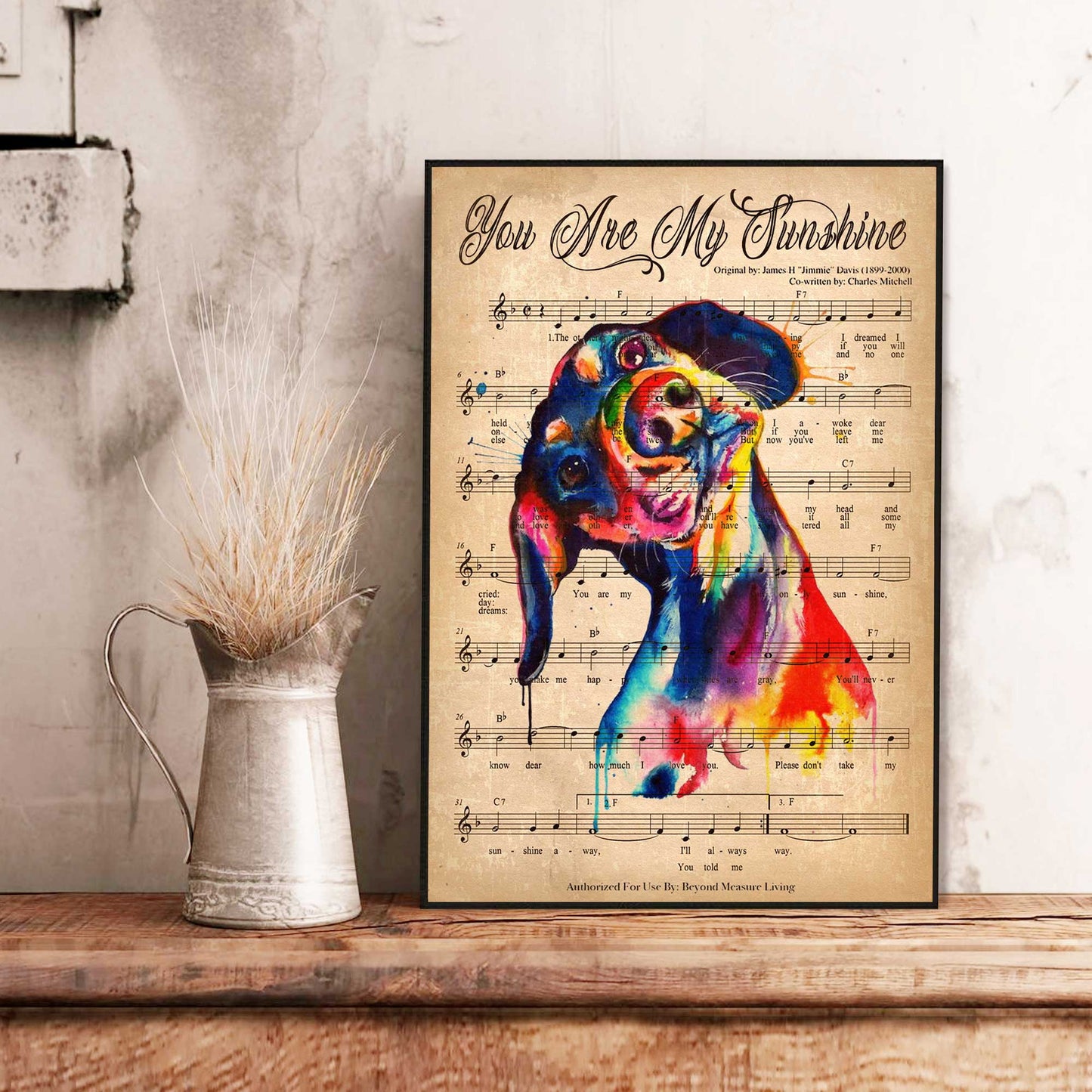 Watercolor Dachshund Canvas