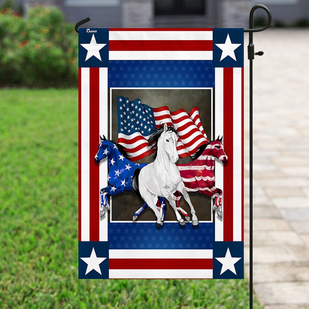 United States Horses Independence Day Flag