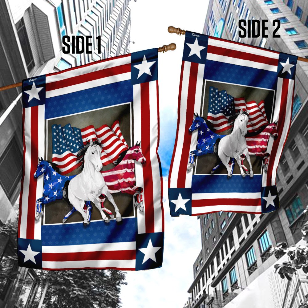 United States Horses Independence Day Flag