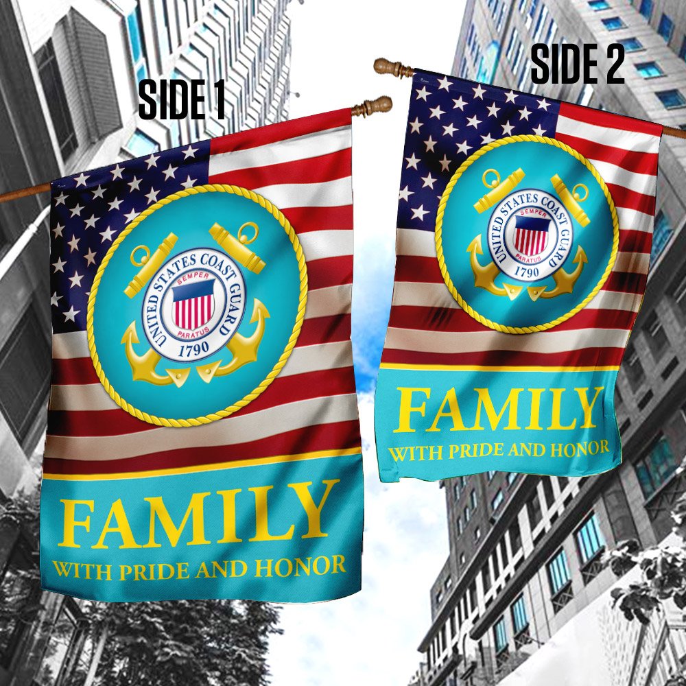 Family With Pride And Honor U.S. Coast Guard Flag