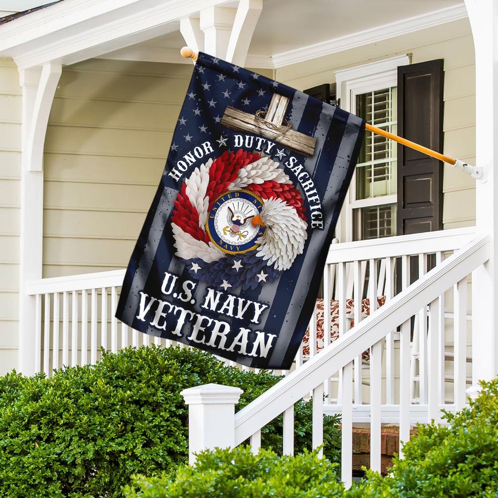 American Eagle Wreath With U.S Navy Veteran Flag