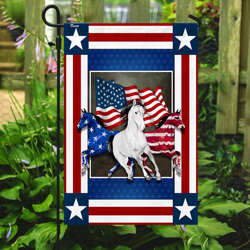 United States Horses Independence Day Flag