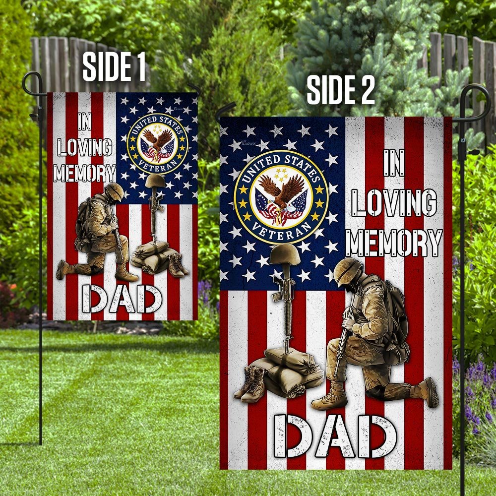In Loving Memory Veteran Dad Flag