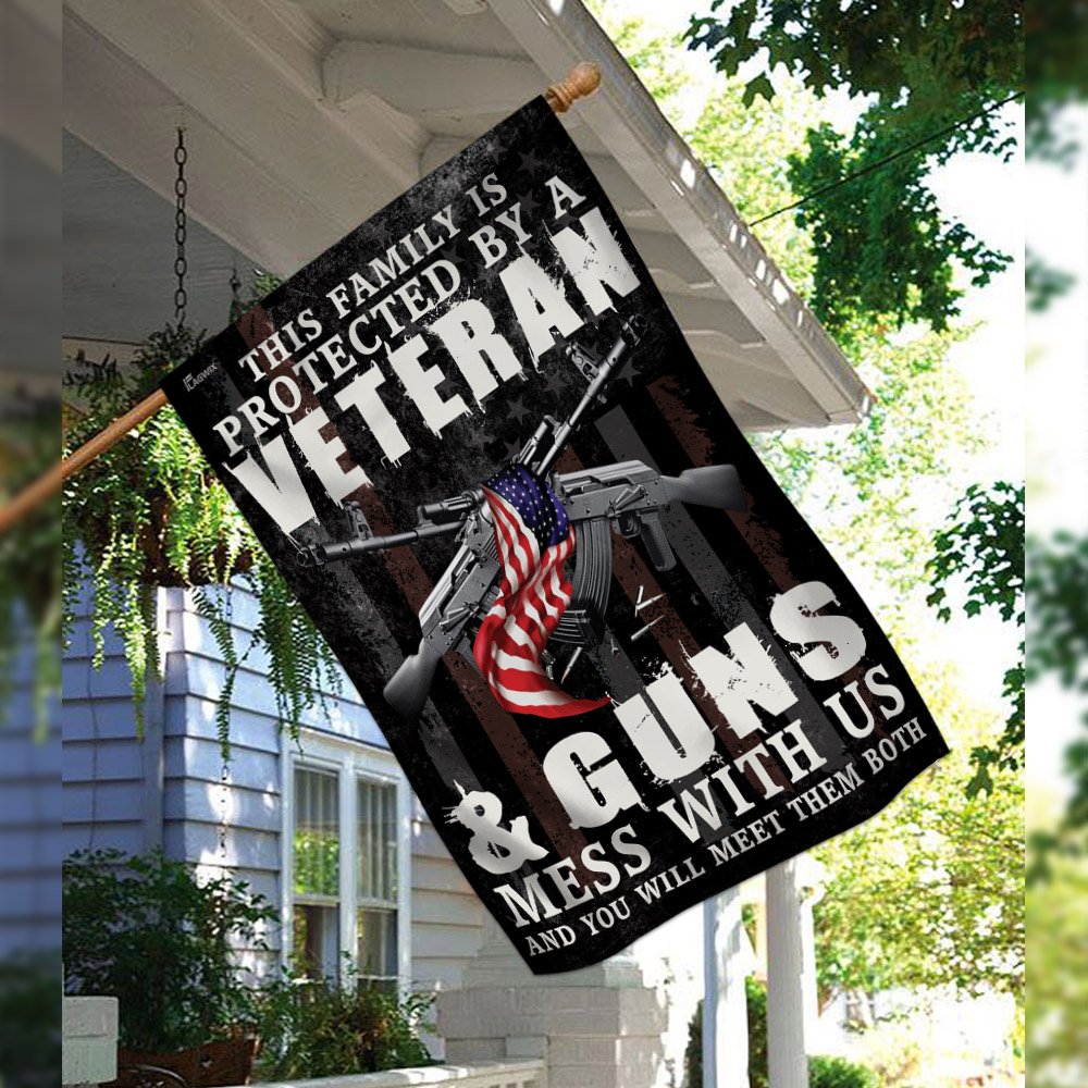 This Family is Protected By a Veteran & Guns Flag