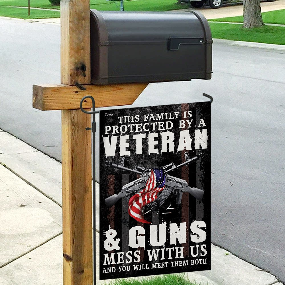This Family is Protected By a Veteran & Guns Flag