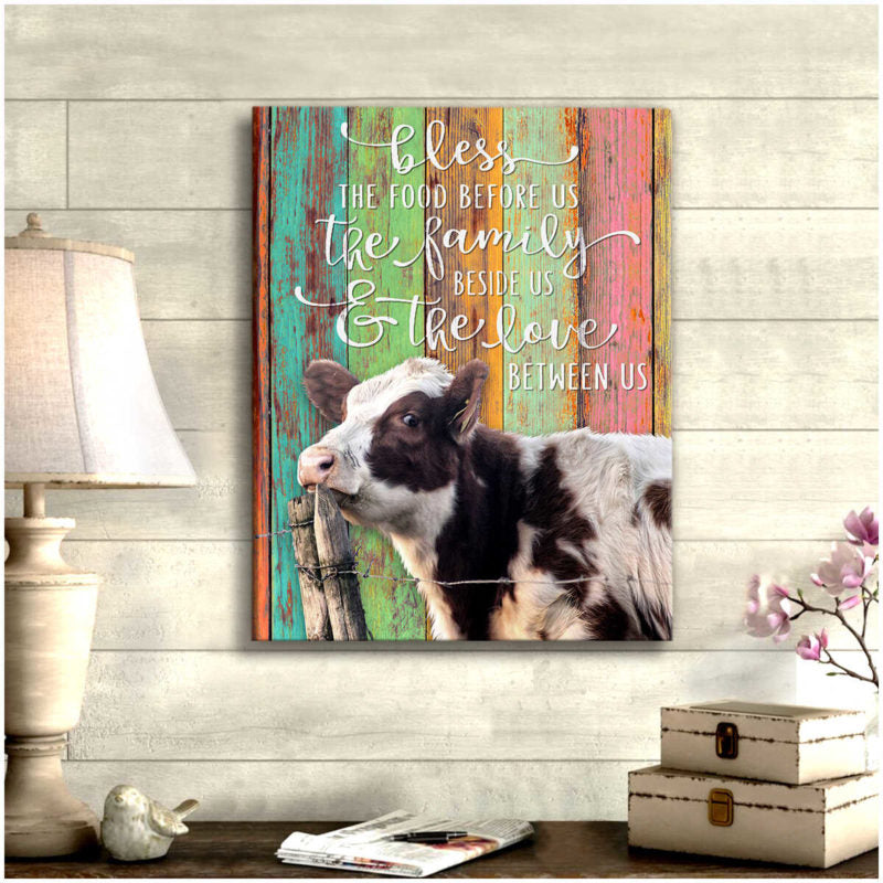 Mostsuit Bless the food before us Cow Farm Canvas Poster Wall Art Decor