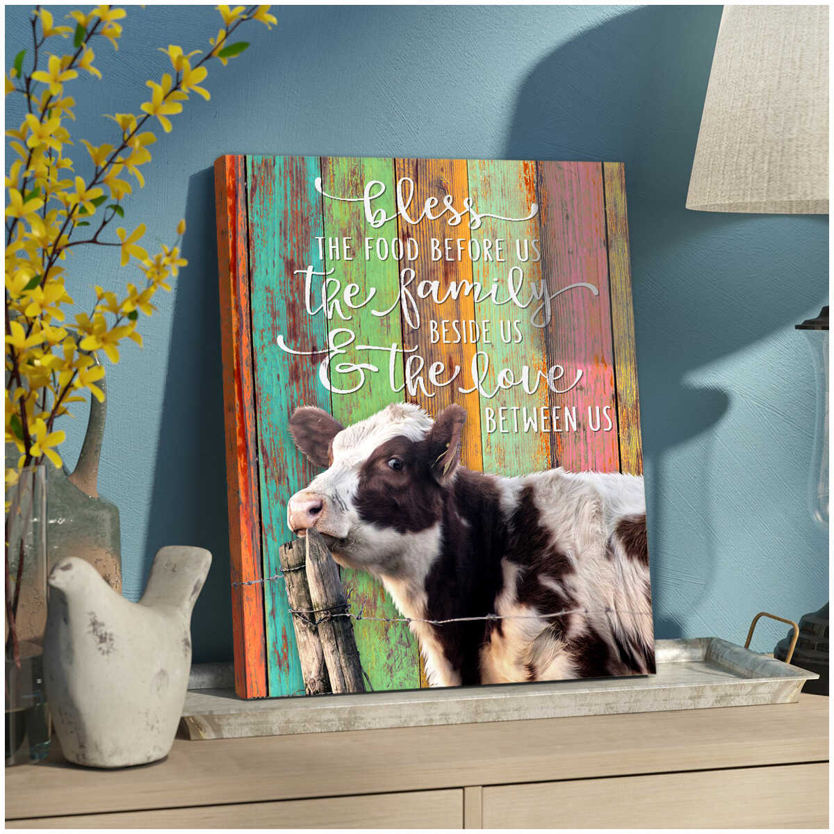 Mostsuit Bless the food before us Cow Farm Canvas Poster Wall Art Decor