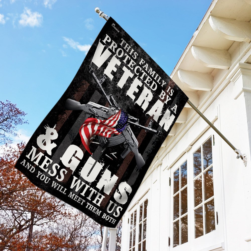 This Family is Protected By a Veteran & Guns Flag