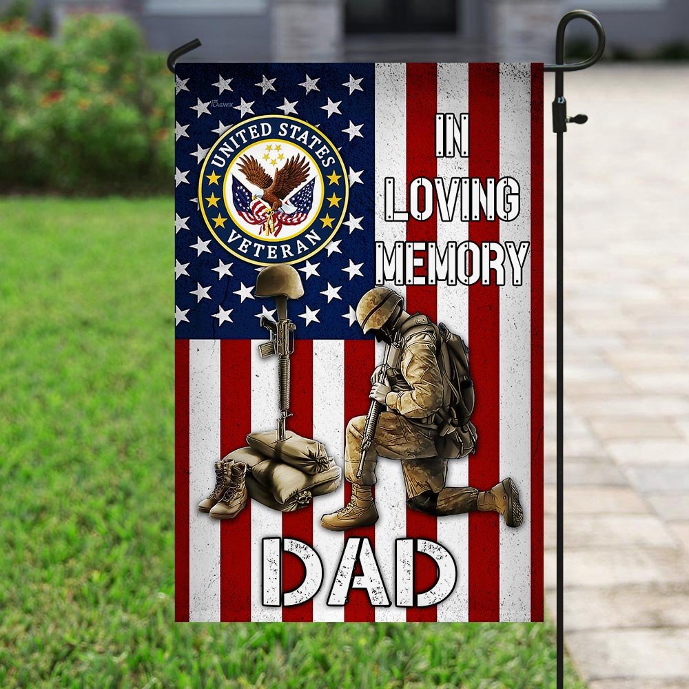 In Loving Memory Veteran Dad Flag