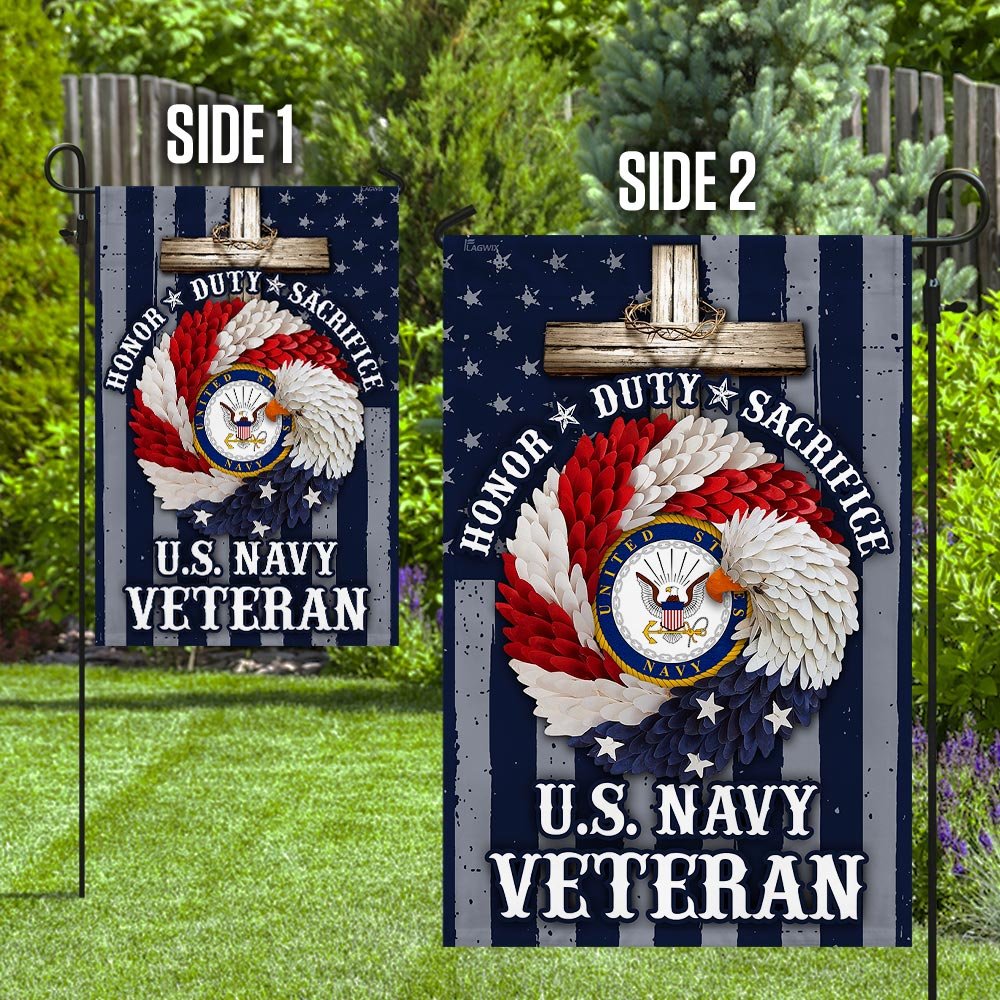American Eagle Wreath With U.S Navy Veteran Flag