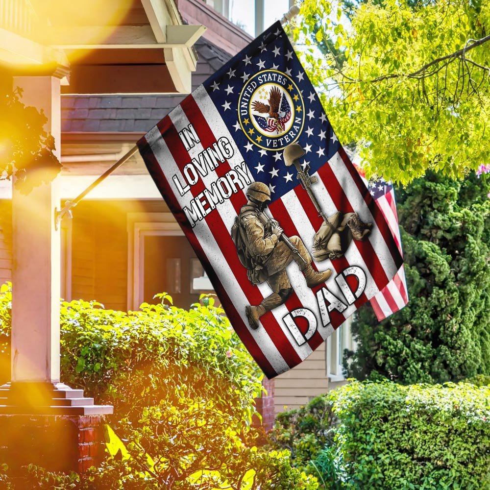 In Loving Memory Veteran Dad Flag