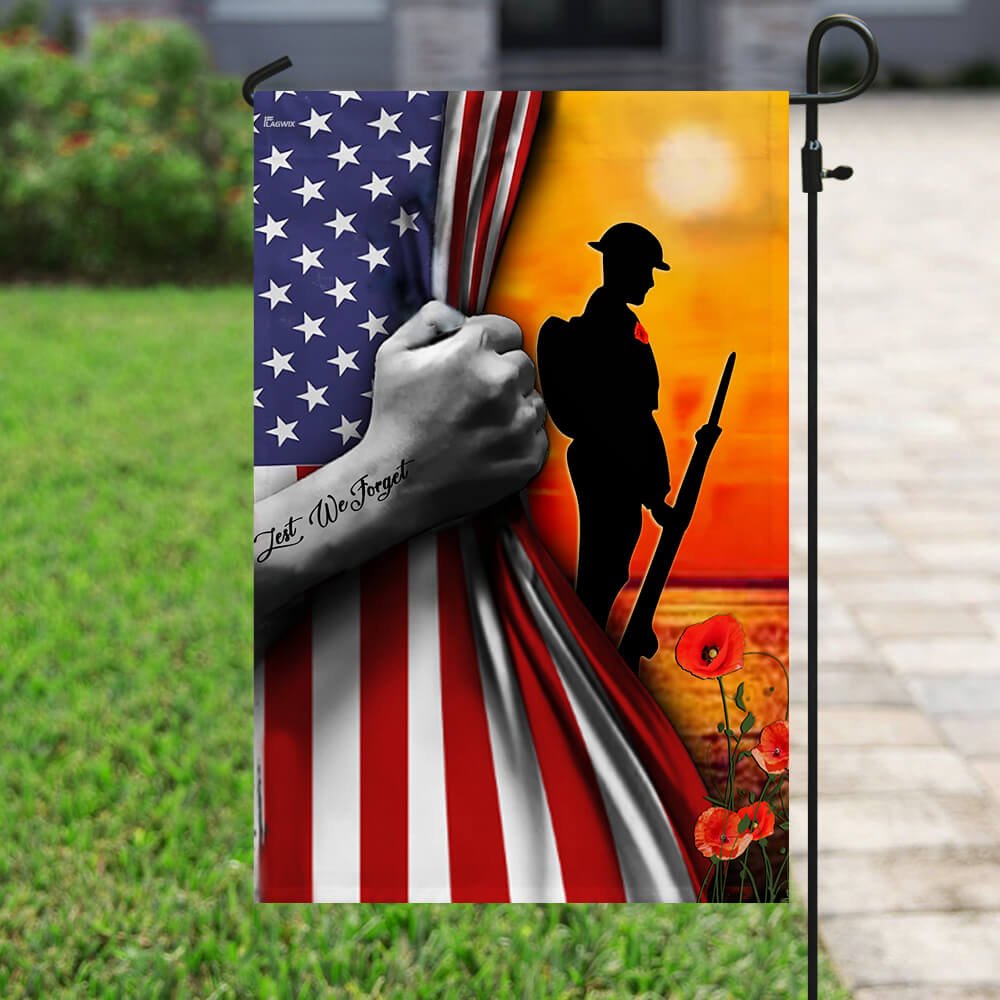 Veteran. Lest We Forget Flag