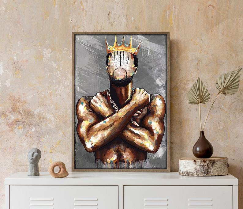 Afro Black King Poster - Black Man Poster - I Am Black King Poster - African American Men Portrait Poster - African American Man Poster