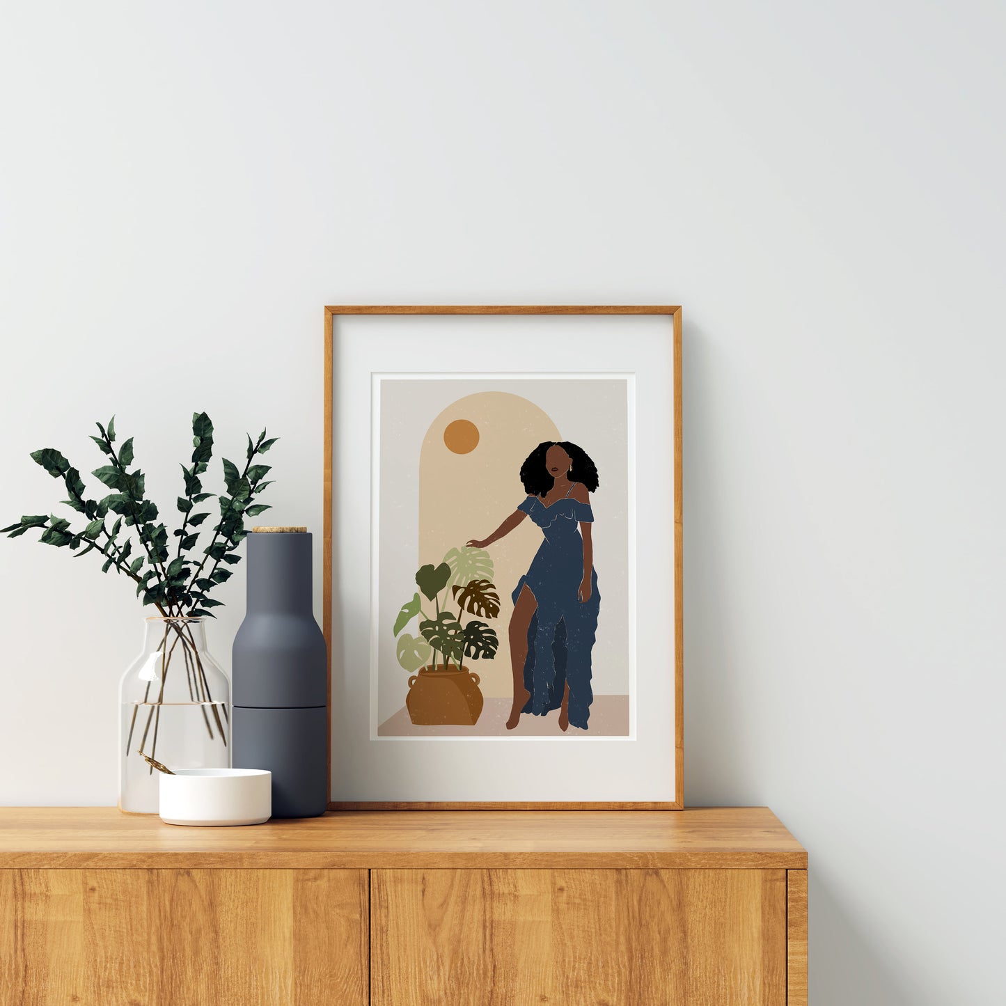 Black woman art, Black Woman Illustration, Black Girl Wall Art, African woman Art, African American woman art, Modern art Printable wall art