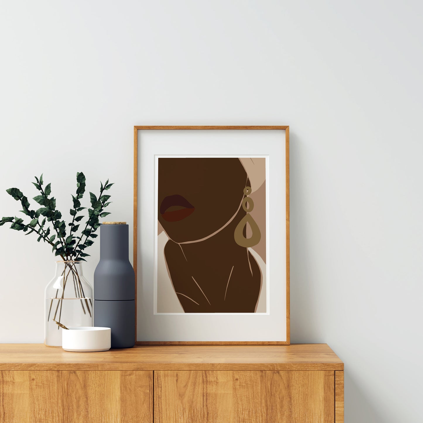 African Woman Art, INSTANT DOWNLOAD, Boho Wall Art, Black Woman Art, Black Girl Art Print, Fashion Portrait, Female Portrait Print.