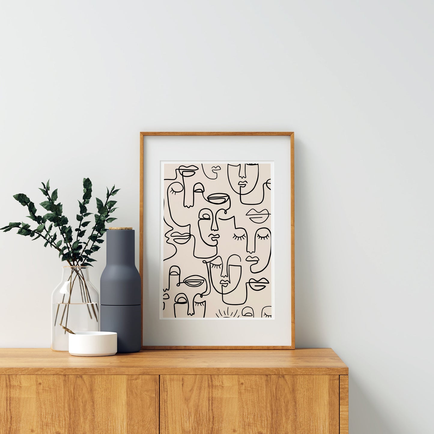 Abstract Faces Line Art Print Boho Print Continuous Line Art Faces Wall Art Minimal Art Print INSTANT DOWNLOAD Face line art Woman face art
