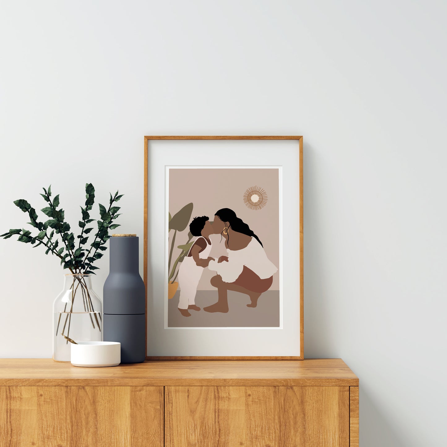 Abstract Mother and son art Woman art Black woman art Mother Print Nursery wall art Abstract wall art African woman art Mother And Son Print